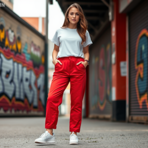 9while9.com | Sportieve outfits met een rode broek: Hoe combineer je?